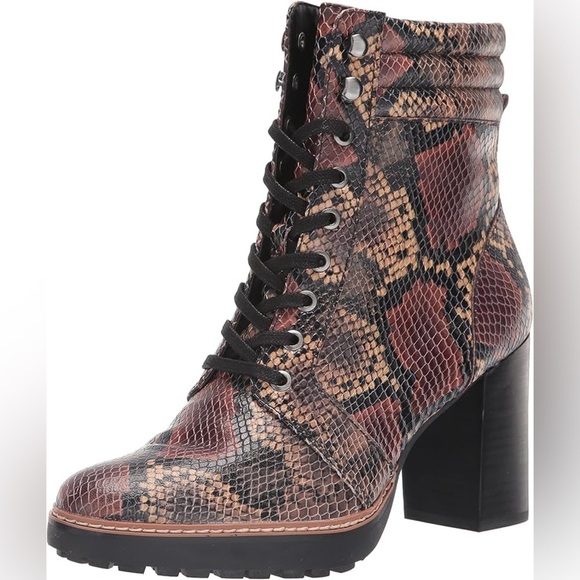 NATURALIZER Snakeskin Lace-Up Ankle heeled Boots - Picture 3 of 8